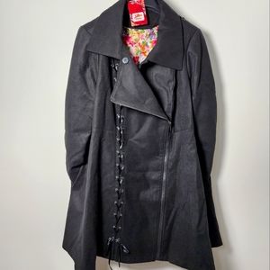SOLD!! Joe Browns UK Coat NWT, Zip & Corset Lace-Up Detail, Vintage Inspired